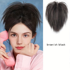 Short Straight Synth Hair Buns Claw Tousled Updo Messy Ponytail