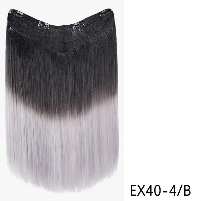 Ombre Long Straight Hair Pieces Synthetic Clip In Hair Extensions