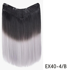 Ombre Long Straight Hair Pieces Synthetic Clip In Hair Extensions