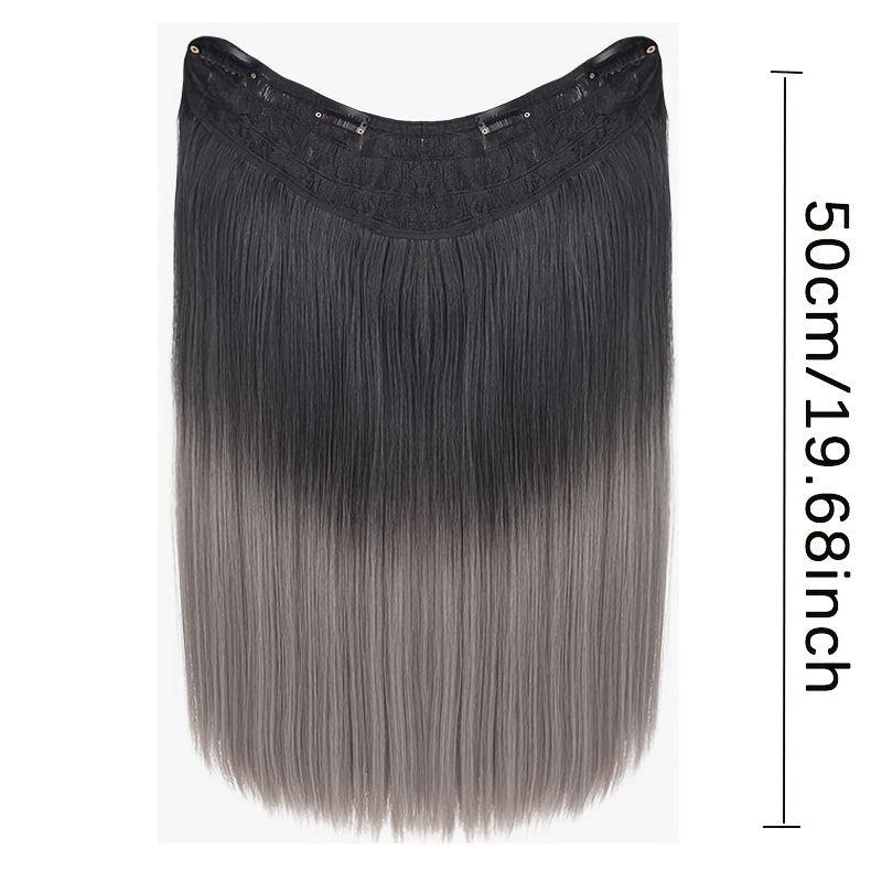 Ombre Long Straight Hair Pieces Synthetic Clip In Hair Extensions