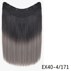 Ombre Long Straight Hair Pieces Synthetic Clip In Hair Extensions