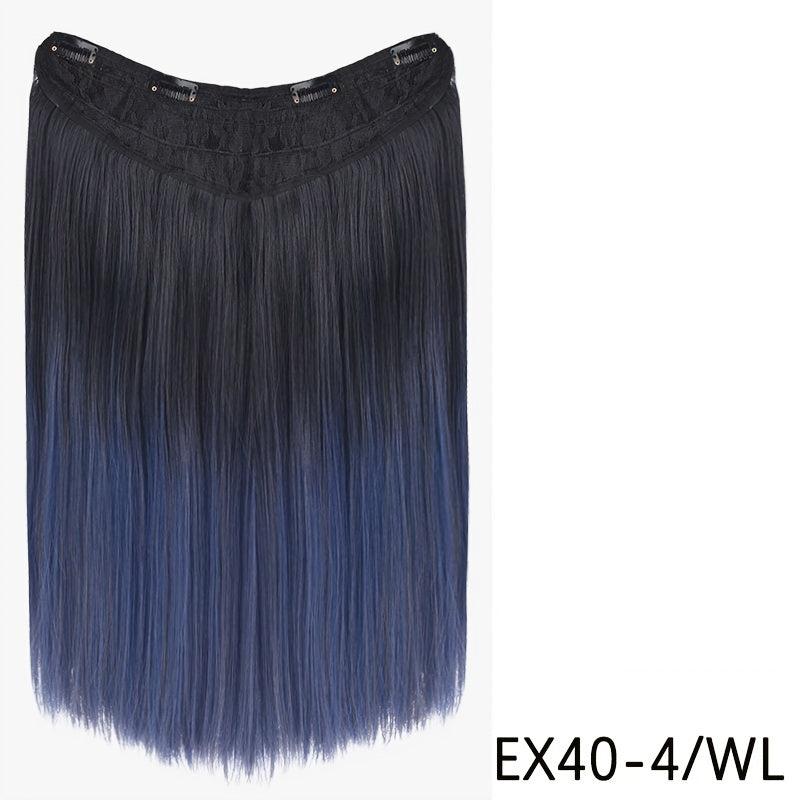 Ombre Long Straight Hair Pieces Synthetic Clip In Hair Extensions