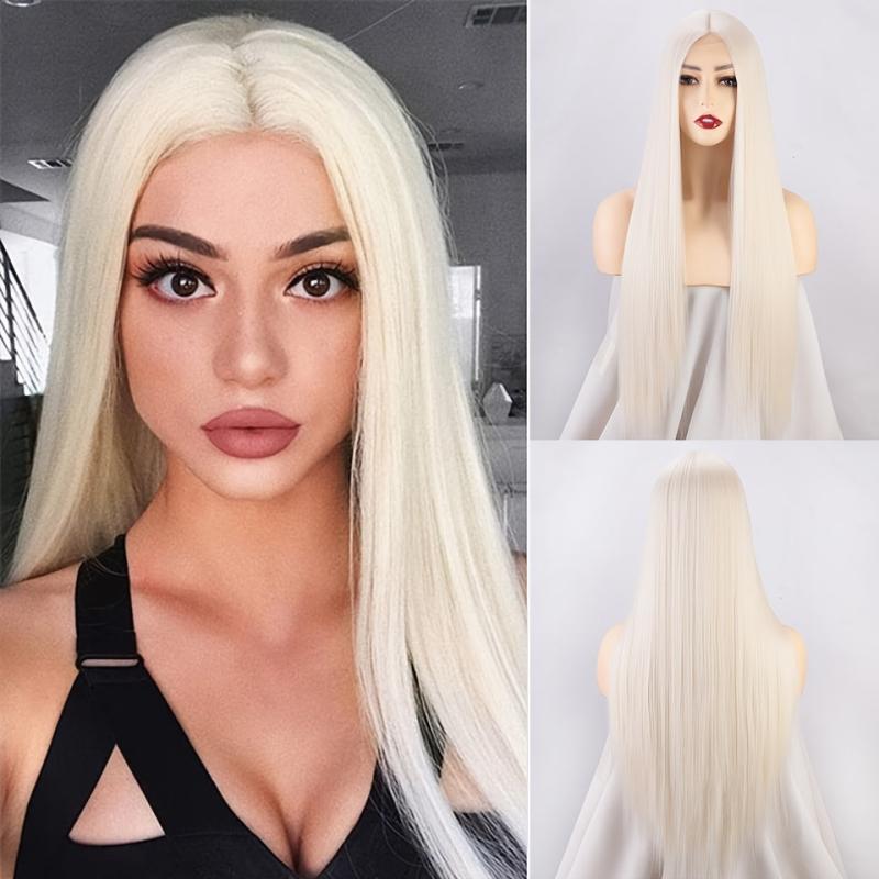 613 Blonde Lace Front Wig 76.2 cm Long Straight Synthetic Wig