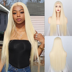613 Blonde Lace Front Wig 76.2 cm Long Straight Synthetic Wig