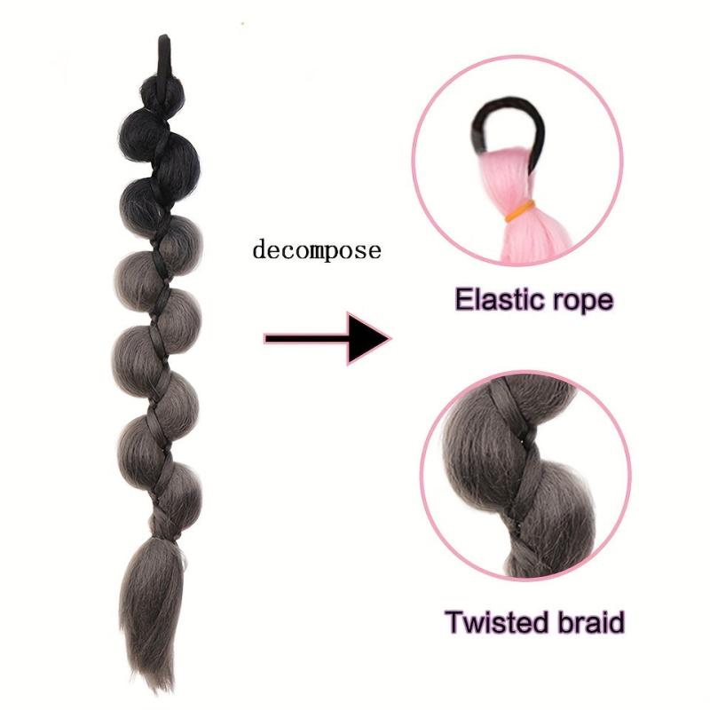 Synthetic Bubble Twist Ponytail Hairpiece Natural Lantern Braid