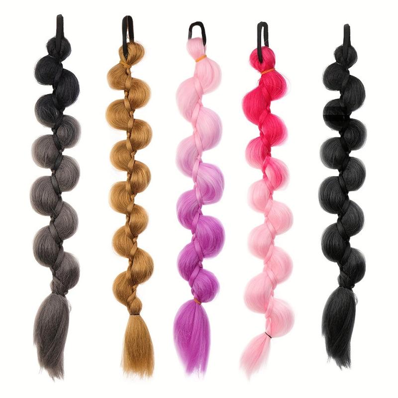 Synthetic Bubble Twist Ponytail Hairpiece Natural Lantern Braid