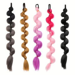 Synthetic Bubble Twist Ponytail Hairpiece Natural Lantern Braid