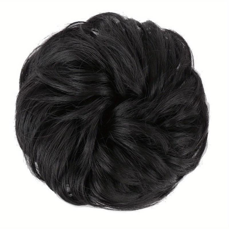 Messy Donut Hair Buns Updo Chignon with Elastic Hair Rope