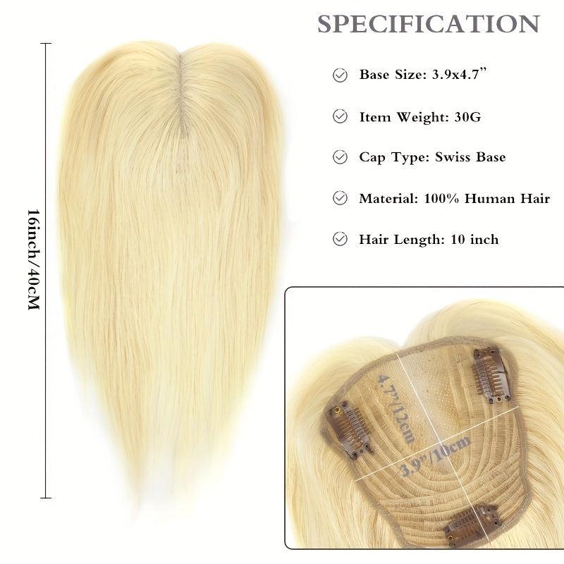 Blonde Human Hair Toppers for Women - Clip In Wiglets Top Hair Pieces