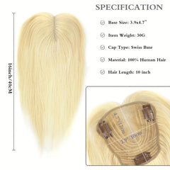 Blonde Human Hair Toppers for Women - Clip In Wiglets Top Hair Pieces