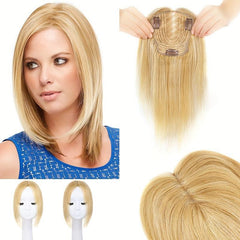 Blonde Human Hair Toppers for Women - Clip In Wiglets Top Hair Pieces