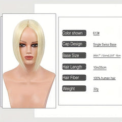 Blonde Human Hair Toppers for Women - Clip In Wiglets Top Hair Pieces