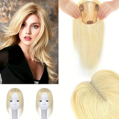 Blonde Human Hair Toppers for Women - Clip In Wiglets Top Hair Pieces