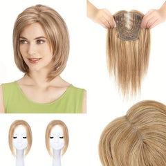 Blonde Human Hair Toppers for Women - Clip In Wiglets Top Hair Pieces