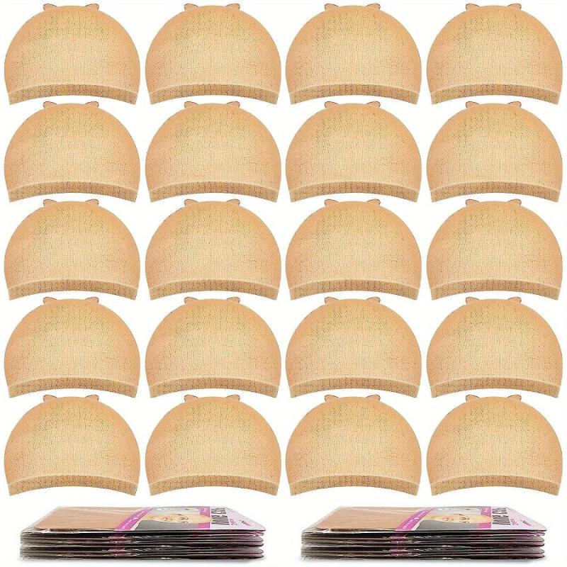 20pcs Brown Wig Caps Stocking Caps For Wigs Stretchy Nylon Wig Caps