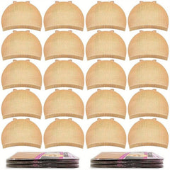 20pcs Brown Wig Caps Stocking Caps For Wigs Stretchy Nylon Wig Caps