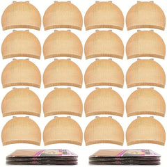 20pcs Brown Wig Caps Stocking Caps For Wigs Stretchy Nylon Wig Caps