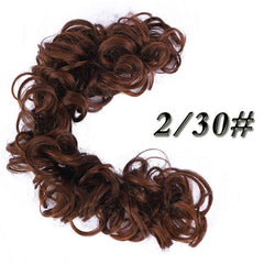 Natural Curly Messy Hair Bun Hair Piece with Rubber Band
