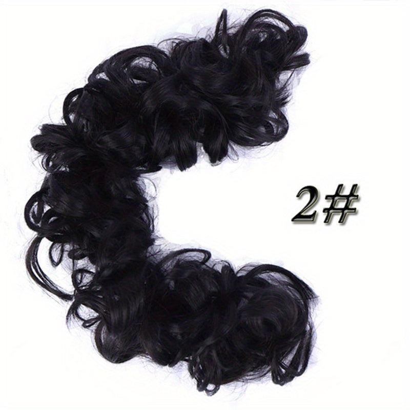 Natural Curly Messy Hair Bun Hair Piece with Rubber Band