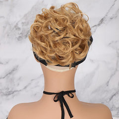 Natural Curly Messy Hair Bun Hair Piece with Rubber Band