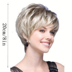 Short Curly Bob Cut Wig With Bangs Synthetic Wig Heat Resistant