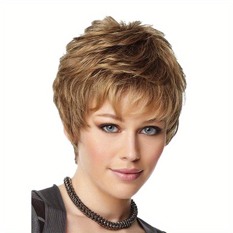 Short Curly Bob Cut Wig With Bangs Synthetic Wig Heat Resistant