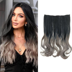 Wavy Clip In Hair Extensions 1 Piece Brown Blonde Ombre Curly Hairpiece
