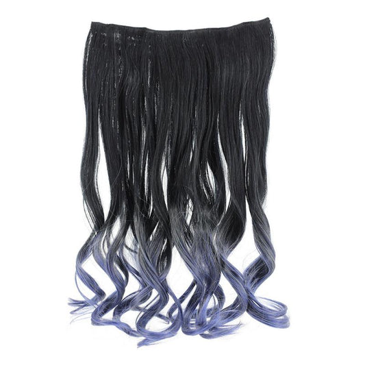 Wavy Clip In Hair Extensions 1 Piece Brown Blonde Ombre Curly Hairpiece