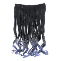 Wavy Clip In Hair Extensions 1 Piece Brown Blonde Ombre Curly Hairpiece