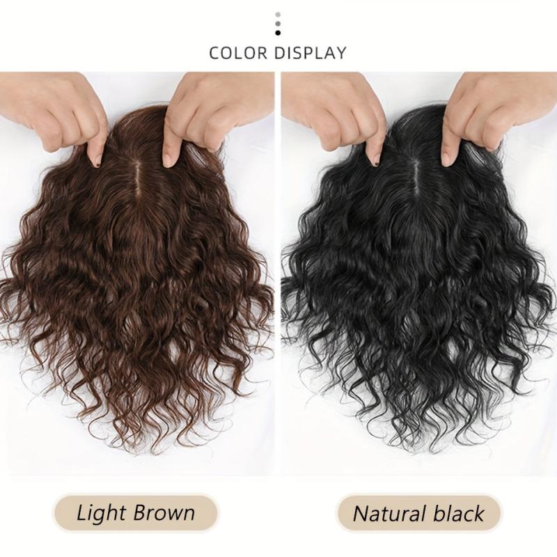 Curly Topper With Bangs Clip In Synthetic Hair Pieces