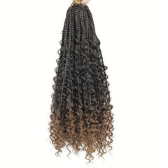 45 72 Cm Crochet Box Braids Extensions Curly Ends 3X Braids Ombre Hair For Women