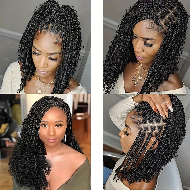45 72 Cm Crochet Box Braids Extensions Curly Ends 3X Braids Ombre Hair For Women