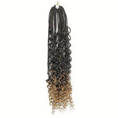 45 72 Cm Crochet Box Braids Extensions Curly Ends 3X Braids Ombre Hair For Women