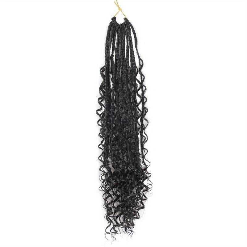 45 72 Cm Crochet Box Braids Extensions Curly Ends 3X Braids Ombre Hair For Women