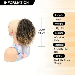 Curly Ponytail Extensions Synthetic Clip In Hair Natural Looking For Daily Use