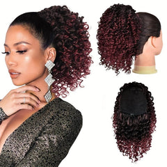 Curly Ponytail Extensions Synthetic Clip In Hair Natural Looking For Daily Use