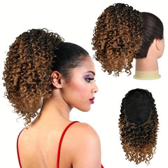 Curly Ponytail Extensions Synthetic Clip In Hair Natural Looking For Daily Use