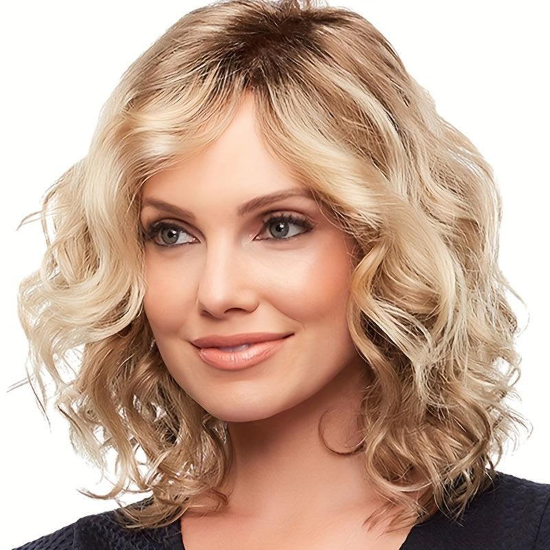 Short Curly Bob Wig Bangs Heat Resistant