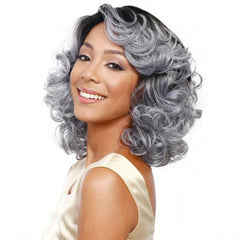 Short Curly Bob Wig Bangs Heat Resistant
