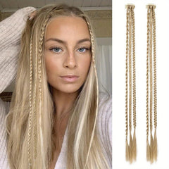 6 PCS Clip In Hair Extensions Baby Braids 55 Long Copper