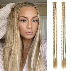 6 PCS Clip In Hair Extensions Baby Braids 55 Long Copper