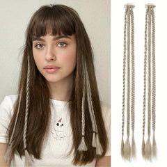6 PCS Clip In Hair Extensions Baby Braids 55 Long Copper