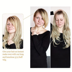 Long Wavy Clip In Half Wig For Hair Volume Synthetic Half Wig