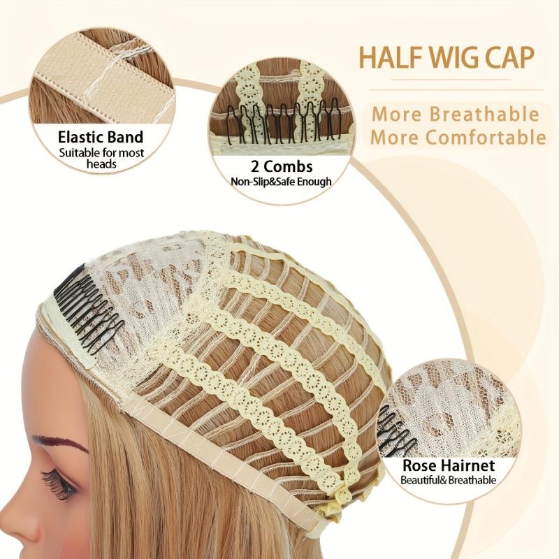 Long Wavy Clip In Half Wig For Hair Volume Synthetic Half Wig