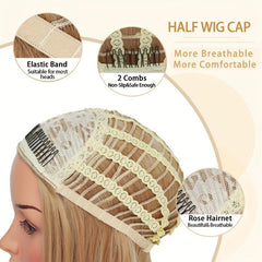 Long Wavy Clip In Half Wig For Hair Volume Synthetic Half Wig