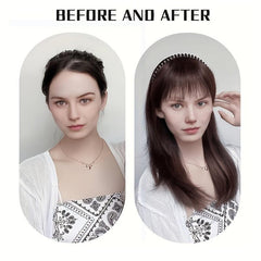 Straight Hairpiece w/ Bangs & Rhinestone Headband Daily Wear