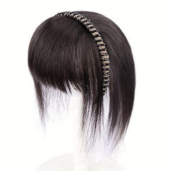 Straight Hairpiece w/ Bangs & Rhinestone Headband Daily Wear