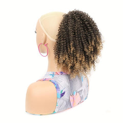 Kinky Curly Ponytail Extension 25.4 cm Drawstring Afro Curly Synthetic Hairpiece