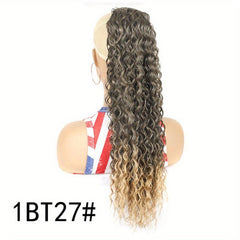 Long Curly Wavy Ponytail Extensions Clip In Synthetic Drawstring Ponytail