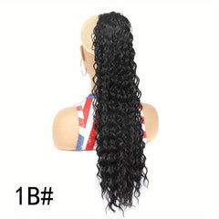 Long Curly Wavy Ponytail Extensions Clip In Synthetic Drawstring Ponytail